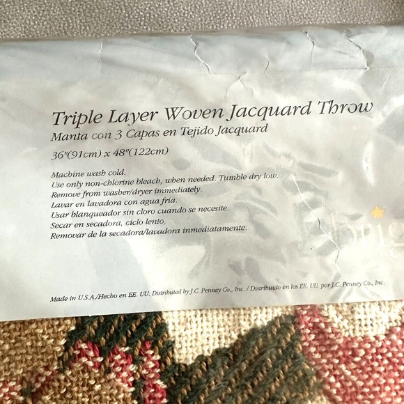 Bright Future My First Christmas Teddy Bear Jacquard Woven Throw Cotton NEW - Picture 5 of 5